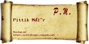 Pittik Mór névjegykártya